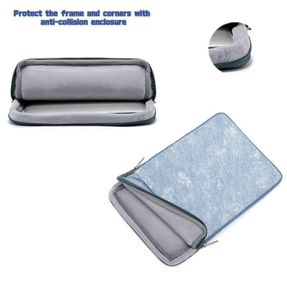 Kinmac 360° Protective Vertical Laptop Sleeve Case Cover Bag (Blue Denim PU, 12.5 inch-13.3 inch) - color: Blue Denim PU, size: 12.5 inch-13.3 inch