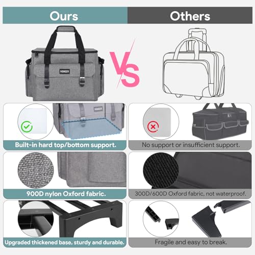 INSMEER Rolling Teacher Bag with Wheels,Wheeled Teacher Tote Bag with Insulated Lunch Bag,with Padded Laptop Compartment - color: Grey