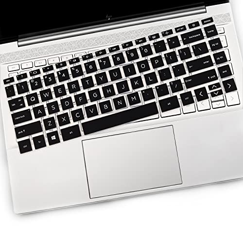 2 PCS Keyboard Cover for HP Laptop 14 & HP Pavilion x360 14m-dw 14m-dy 14-dv, HP 14m-dw1010wm dw1023dx dw1033dx 14m-dy0033dx 14m-dy0023dx 14m-dy0013dx 14m-dw1013dx dw0023dx dw0033dx - color: Black+Clear
