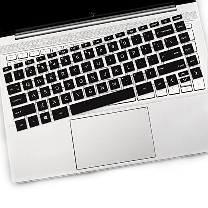 2 PCS Keyboard Cover for HP Laptop 14 & HP Pavilion x360 14m-dw 14m-dy 14-dv, HP 14m-dw1010wm dw1023dx dw1033dx 14m-dy0033dx 14m-dy0023dx 14m-dy0013dx 14m-dw1013dx dw0023dx dw0033dx - color: Black+Clear