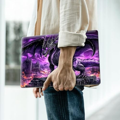 Reusable Universal Laptop Skin Sticker, Cut to Fit for 11.6–15.6 Inch Laptops, Waterproof Protective Film, No-Residue - Purple Dragon - color: Purple Dragon