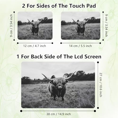 Laptop Skin Sticker Decal, Universal Reusable Vinyl Laptop Cover for 12" 13" 13.3" 14" 15" 15.4" 15.6" Notebook PC, Reusable Waterproof Scratch-Resistant with 2 Wrist Pads,A Highland Cow - color: A Highland Cow