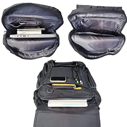 Large Sling Bag Laptop Backpack Cross Body Messenger Bag Shoulder Travel Rucksack (C- Black) - color: C- Black
