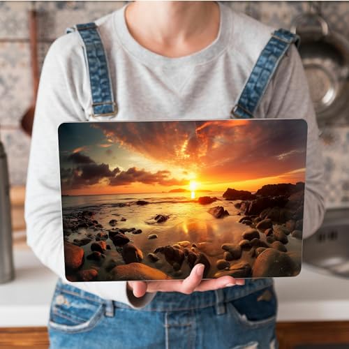 Universal Laptop Skin Sticker with 2 Wrist Pad Skins, Waterproof Scratch Resistant Vinyl Laptop Cover Decal, Cut to Fit for 11–15.6 Inch MacBook HP Dell Lenovo, Beach Sunsets - color: Beach Sunset