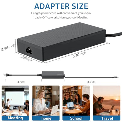 Ac Adapter 200w Adp-200jb K Power Supply Fit for Asus Rog Zephyrus G14 G16 Ga605w Gu605 Ga605 Tuf Gaming A14 Fa401 and Proart Px13 P16 H7606 Pz13 Hn7306 Laptops Charger Rectangle Connector (Black 01) - color: black 01
