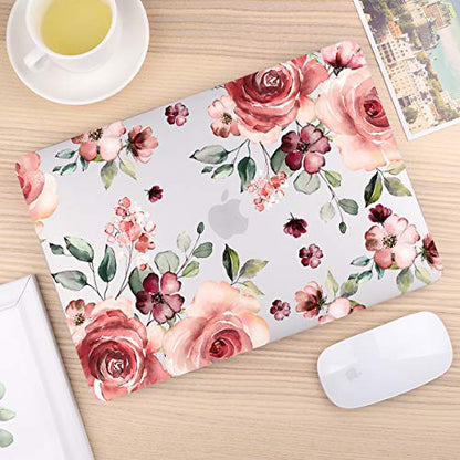 CISSOOK Compatible with MacBook Air 13 inch Case M2 M3 M4 M5 | A3449 A3240 A3113 A2681, 5in1 Set Hard Shell Case Keyboard Cover for MacBook Air 13.6 inch 2022 - 2026, Flower - color: Air13.6inch-Begonia flowers