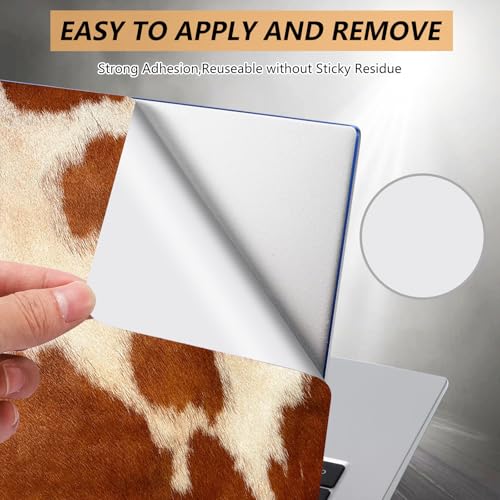 12.1”-15.6” Laptop Skin Sticker (Fits 13”, 13.3”, 14”, 15”, 15.4”) | Reusable Universal Protective Vinyl Art Decal Cover | Waterproof & Scratch-Resistant |Cow Hide Animal Print Brown - color: Cow Hide Animal Print Brown