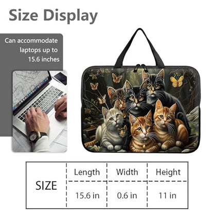 14" 15" Laptop Handle Bag Computer Bag,14.2" 15.4 inch Pouch Holder Notebook Sleeve Cover Compatible for Dell,Lenovo,Toshiba HP, Asus Notebook Messenger Briefcase-A bunch of Cute Cats - color: A Bunch of Cute Cats