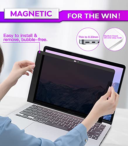PYS macbook air 13 inch privacy screen Compatible with MacBook Air 13.3'(Released in 2018-2021: A1932,A2179,A2337)-Anti Glare，Webcam Cover Slider，Provide Privacy, Ultra Slim，Easy On - size: MacBook Air 13 Inch(2018-2021,M1)