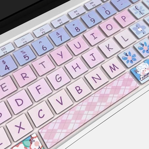 Cute Keyboard Cover for 2021 2020 MacBook Air 13 inch (Model: A2179 A2337) M1 Chip, Silicone Protective Skin, Cute Bunny - color: Cute Bunny