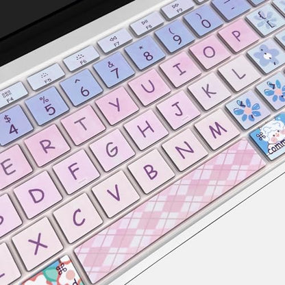 Cute Keyboard Cover for 2021 2020 MacBook Air 13 inch (Model: A2179 A2337) M1 Chip, Silicone Protective Skin, Cute Bunny - color: Cute Bunny