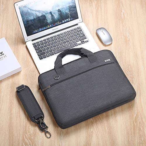 Voova Laptop Bag 17 17.3 Inch, 360° Protective Laptop Case Sleeve with Shoulder Strap Compatible with 17-18 Inch Lenovo Asus Acer Dell Hp, Waterproof Computer Bag Slim Briefcase for Men Women, Grey - color: Grey, size: 17-17.3 inch