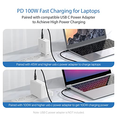SOOPII 100W USB C to USB C Cable,[6.6ft,2-Pack],Nylon Braided Fast Charging Cable with LED Display for lPhone 15/15 Pro/15 Plus,lPad Air,MacBook Pro, Galaxy S24/S23 (Black) - color: Black, size: 2M 2Pack - 100W