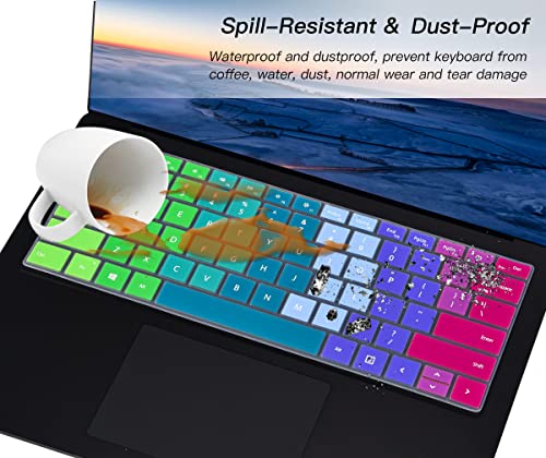 Colorful Keyboard Cover for 2023-2019 Microsoft Surface Laptop 6/5 / 4/3 Gen13.5 & 15", Surface Book 3 13 & 15" Keyboard Protector(Not Fit Surface Laptop 7 2024 2025), Rainbow - color: Rainbow