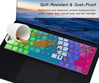 Colorful Keyboard Cover for 2023-2019 Microsoft Surface Laptop 6/5 / 4/3 Gen13.5 & 15", Surface Book 3 13 & 15" Keyboard Protector(Not Fit Surface Laptop 7 2024 2025), Rainbow - color: Rainbow