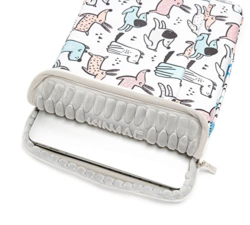 Kinmac Dogs Pattern 360° Protective Water Resistant Laptop Case Bag Sleeve with Handle for Surface Pro,MacBook Pro 13",MacBook 12",New MacBook Air 13" Retina and iPad pro 12.9 - color: Cartoon Dogs, size: 12 inch-13.3 inch