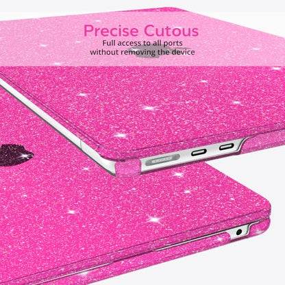 B BELK for MacBook Air 13 inch Case M5 2026 2025 2024 2023 2022 M4 M3 M2 | A3449 A3240 A3113 A2681, Glitter Hard Shell for MacBook Air 13.6 inch Case&Keyboard Cover&Screen Protector, Sparkly Hot Pink - color: Glitter Hot Pink