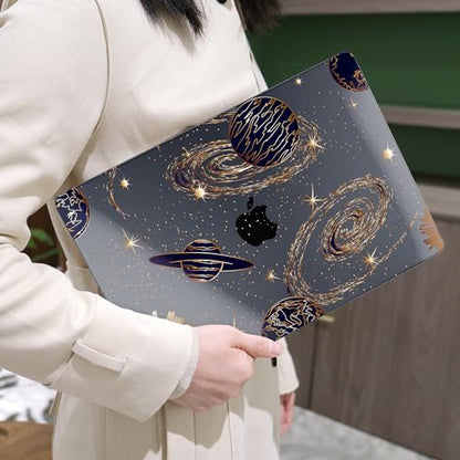 MEEgoodo Case for M5/M4/M3/M2 MacBook Air 15 inch Case 2026 2025 2024 2023, Laptop Shell Fit Model (A3448/A3241/A3114/A2941) for MacBook Air 15.3-inch, Planets & Galaxies - color: Planets & Galaxies