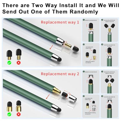 Stylus Pen for Touchscreen(5 pcs) 2-in-1 Stylus Pen for iPad | High Sensitivity Precision Suitable for Touch Screens of iPhone/ipad/Android Tablet(Black/White/Gray/Gold/Dark Green) - color: Black/White/Gray/Gold/Dark Green