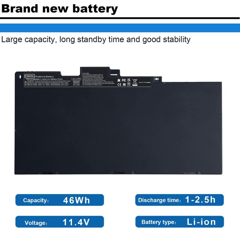 Fancy Buying CS03XL Battery for HP Elitebook 745 755 840 848 850 G3 Laptop, P/N: HSTNN-UB6S HSTNN-IB6Y 800231-1C1 800231-141 800513-001 - size: 7.79*4.05*0.27inch CS03XL