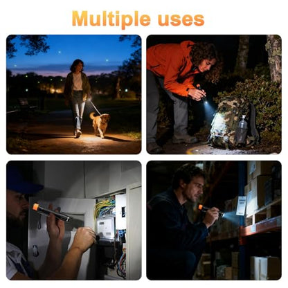 KunHe 480 Lumens Small LED Pen Flashlight Rechargeable IPX6 Waterproof 2 Light Modes Pocket zoomable Pen Flashlight with Steel Pocket Clip USB C Charging Work Light for Inspection Repair Emergency - size: 1 PACK