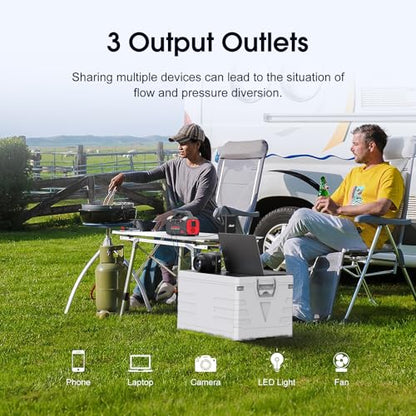 MARBERO Portable Power Station 222Wh Battery Pack 100W (150W Surge) Power Bank Flashlight High Lumens Fast Charging Power Bank with AC Outlet for Outdoor Camping Hurricane Backup Emergencies - color: Red