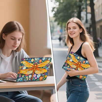 Universal Laptop Skin Sticker Decal, 12"-15.6" Aesthetic Vinyl Wrap, Mosaic Dragonfly Waterproof Notebook Cover Art Protector for MacBook HP Dell Lenovo, Fits 13" 14" 15" 15.6" - color: Mosaic Dragonfly