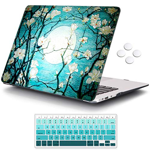 iCasso for MacBook Air 13 inch Case (Release 2010-2017 Older Version), Plastic Hard Shell Protective Case & Keyboard Cover Only for MacBook Air 13 Inch Model A1466/A1369-Cherry Blossom - color: Cherry Blossom