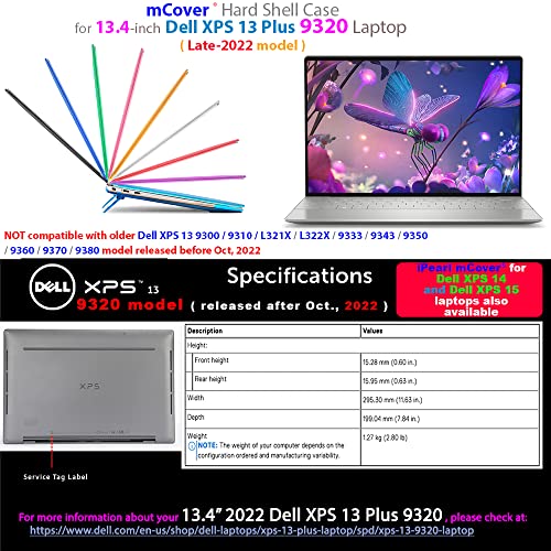mCover Case ONLY Compatible for 2022~2023 13.4" Dell XPS 13 Plus 9320 non-2-in-1 Series Traditional Notebook Computers(NOT Fitting Other Dell Models) - Green - color: Green