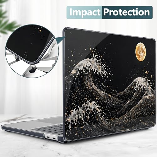 Batianda Midnight Wave Case for Microsoft Surface Laptop 13 inch | Fits Surface Laptop 2025 13" Surface Laptop for Business 2026, Slim Hard Shell, Lightweight Protection, Precision Fit - color: Midnight Great Wave