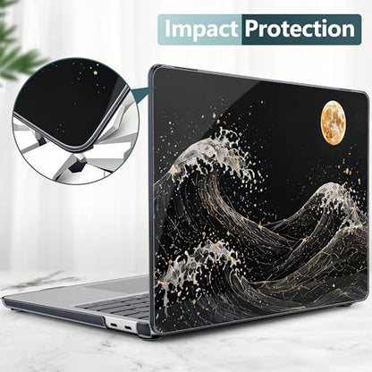Batianda Midnight Wave Case for Microsoft Surface Laptop 13 inch | Fits Surface Laptop 2025 13" Surface Laptop for Business 2026, Slim Hard Shell, Lightweight Protection, Precision Fit - color: Midnight Great Wave