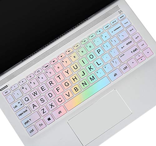 Keyboard Cover for HP Pavilion X360 14" & HP Laptop 14 14-dq 14-fq 14-dk 14m-dh 14-cd/ce/cf Series 14-cf0006dx/cf0012dx 14-dk0002dx 14-dq0011dx/dq1037wm/dq1089wm 14-fq0040nr/fq0050nr Keyboard Skin - color: Colorful Rainbow