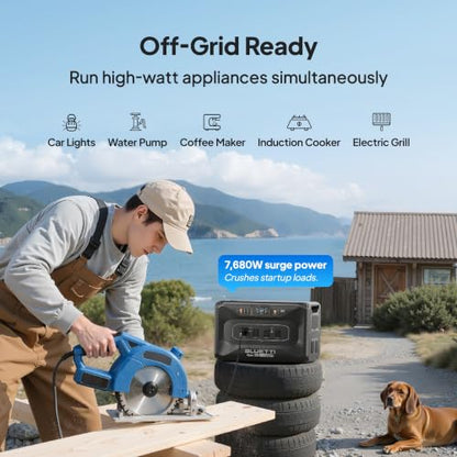 BLUETTI Apex 300 Portable Power Station 2764.8Wh 3840W LFP Solar Generator | Battery Backup with 6 3840W AC Ports (7680W Surge), Simultaneous 120V/240V Output & Black Start, for Home, RV and Emergencies - style: BLUETTI Apex 300