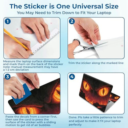 Reusable Universal Laptop Skin Sticker, Cut to Fit for 11.6–15.6 Inch Laptops, Waterproof Protective Film, No-Residue - Lava Dragon Eyes - color: Lava Dragon Eyes