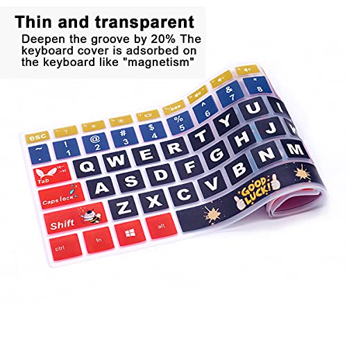 English Silicone Keyboard Cover for HP Envy x360 15.6''Series /2020 2019 Pavilion 15/Pavilion x360 15.6" Series/Envy 17 17.3" Series/Laptop 15t 17t 17-ca0011nr 17-by0040nr,Good Luck - color: Z2-Good Luck