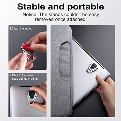 Laptop Stand for Desk, Portable Anti-Slip Keyboard Riser, Zinc Alloy Keyboard Stands, Computer Stand Compatible with MacBook Air/Pro, 10-15.6 Inches Laptops and Keyboards (Sliver) - color: grey