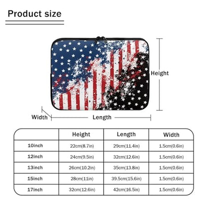 doginthehole American Flag Laptop Sleeve 13 Inch Neoprene Tablet Sleeve Bag Carrying Case Lightweight Notebook Computer Pocket Durable Protective Sleeve Pouch - color: American Flag, size: 13 inch