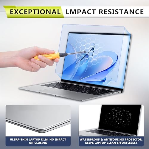 2PC 16" 16:10 Anti Blue Light Laptop Screen Protector with Camera Cover | Anti Glare UV Blocking Eye Protection Film, Relieve Eye Strain, Scratch Resistant, Fits HP Lenovo Dell ASUS Acer Samsung - size: 16 Inch (16:10 Aspect Ratio Screen)