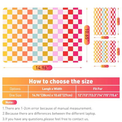 12.1-15.6 Inch Laptop Skin Decal, Universal Reusable Vinyl Laptop Cover Sticker, Waterproof Art Decal Protector in Colorful Checkered - color: Colorful Checkered