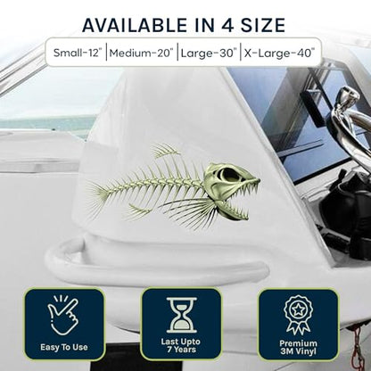 Skeleton Beautiful Fish Decal | Fishing Decal for Boat, Car, Vehicle, Truck Etc. | Waterproof Vinyl Sticker | Many Sizes & Styles Available | 12" to 40" by Digital Fish Art (Small, Position 3R) - color: Position 3r, size: Small
