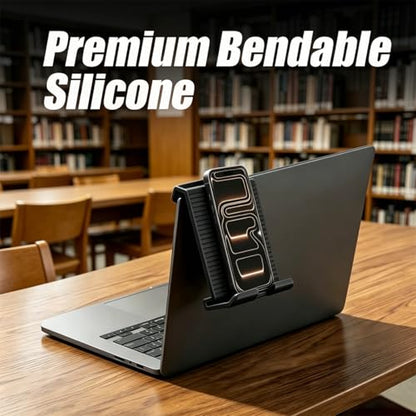 Portable Foldable Silicone Phone Laptop Pad Stand Black | Eazy to Use,Suitable for office home travel,phone laptop pad holder whitch anti-slip - color: Black