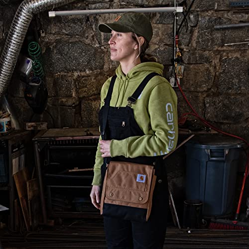 Carhartt Crossbody Snap Bag, Durable, Adjustable Shoulder Bag with Flap Over Snap Closure - color: Carhartt Brown