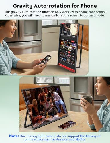 ZSCMALLS 23.8 Inch Wireless Portable Monitor with Built‑in Battery, 1080P FHD IPS Display, AirPlay & Miracast Screen Casting, No App Needed, USB‑C DP Alt Mode & HDMI, VESA - size: 23.8"