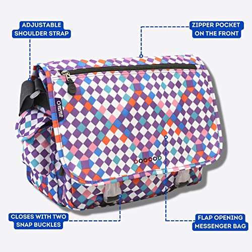 J World New York Terry Messenger Bag for Women Girls School Kids - color: Multi-checkmate
