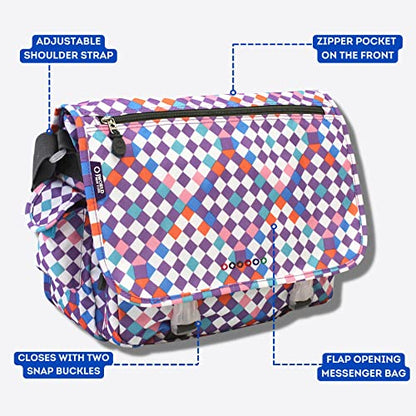 J World New York Terry Messenger Bag for Women Girls School Kids - color: Multi-checkmate