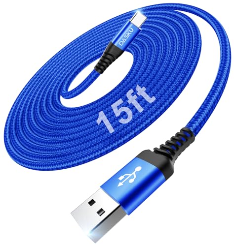 USBA to USBC Cable [15FT 1Pack], Long USB C Cable 3A Fast Charging, USB to | USB C Cable Nylon Braided Durable USB to C Cable for iPhone 17 16 15 Pro Max/16e, Galaxy S25 S24 S23 S22 and More-Blue - color: Blue, size: 15FT 1Pack, style: USB A to USB C
