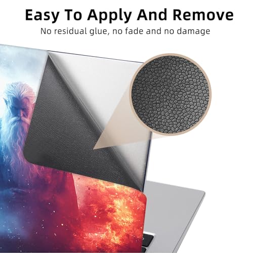 Aesthetic Laptop Skin Cover,12-15.6 Inch Universal Vinyl Sticker Decal,Waterproof Scratch-Resistant Notebook Wrap,Removable Residue-Free Protector,Dragon Wizard Fire - color: Dragon Wizard Fire