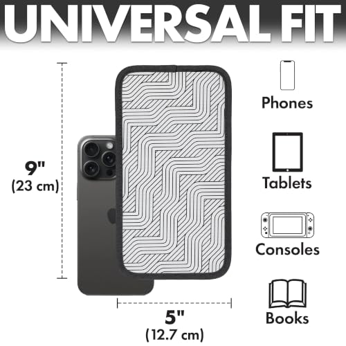 Airplane Phone Holder - Foldable Phone Stand for Plane Travel | Aluminum Build, 9 x 5 in. Mono Lines, Tabletop Mount Desk, Plane Tray Seat back, Treadmill, Fits iPhone Cell Phone - color: Mono Lines, size: Large