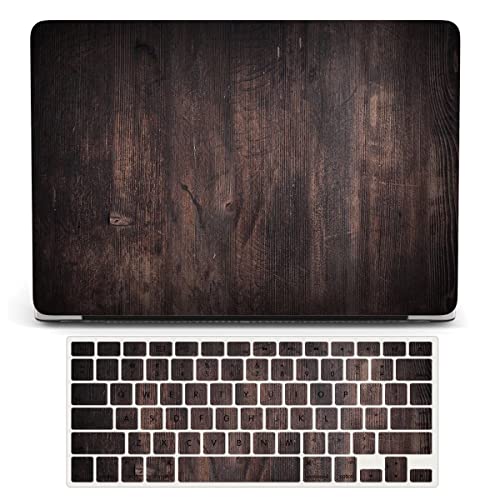 Laptop Case Compatible with MacBook Pro 13 inch with CD-ROM Model: A1278(Old Version 2012/2011/2010/2009/2008), Protective Plastic Hard Shell Case Cover & Keyboard Skin - Dark Wood Grain - color: Dark Wood Grain, size: A1278(Pro 13 w/CD-ROM 2008-2012)