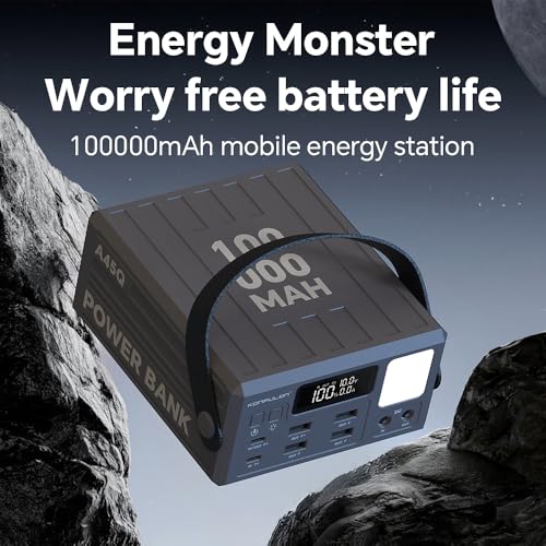 High Capacity Power Bank 100000mAh Fast Charging 22.5W PD 20W Portable USB C Battery Packs with 7 Outputs & LCD Display Battery Bank for iPhone, Samsung, iPad ,Macbook & Outdoors Camping (GREY) - color: GREY